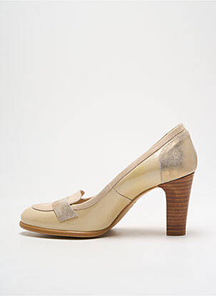 Pantofi cu toc material neted toc de 4 la 6 cm bej GADEA femeie
