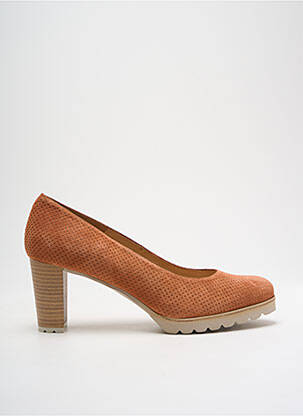 Pantofi cu toc nubuc toc de 4 la 6 cm portocalie GADEA femeie