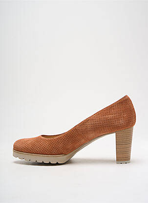 Pantofi cu toc nubuc toc de 4 la 6 cm portocalie GADEA femeie