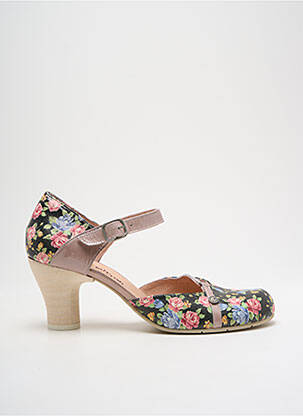 Pantofi cu toc negru GOLD BUTTON femeie