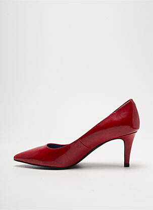 Pantofi cu toc material neted toc de 4 la 6 cm roșu COULEUR POURPRE femeie