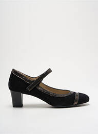 Pantofi cu toc țesătură satinată toc de 4 la 6 cm negru BRENDA ZARO femme