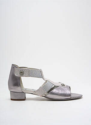 Sandale/Pantofi decupați argintiu UN TOUR EN VILLE femeie