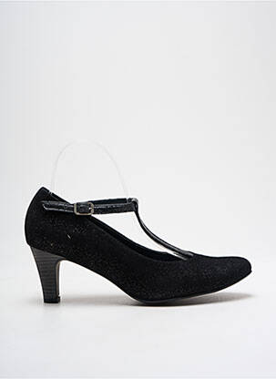 Pantofi cu toc nubuc toc de 4 la 6 cm negru UN TOUR EN VILLE femeie