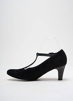Pantofi cu toc nubuc toc de 4 la 6 cm negru UN TOUR EN VILLE femeie