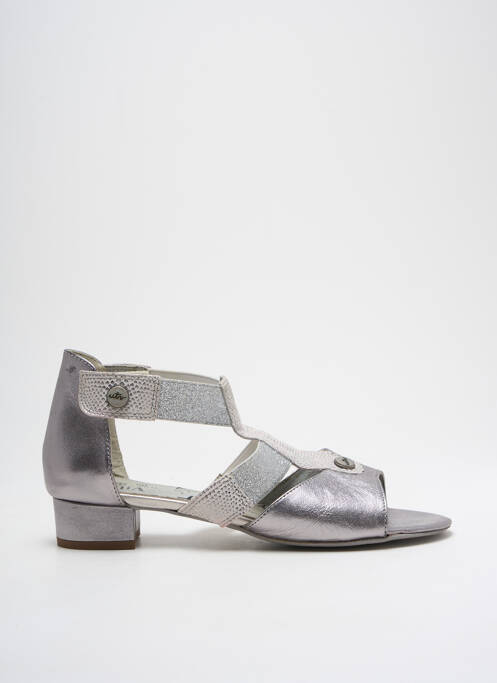 Sandale/Pantofi decupați argintiu UN TOUR EN VILLE femeie