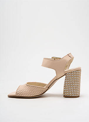 Sandale/pantofi decupați material neted toc de 7 la 9 cm roz MARROQUI SANCHEZ femeie