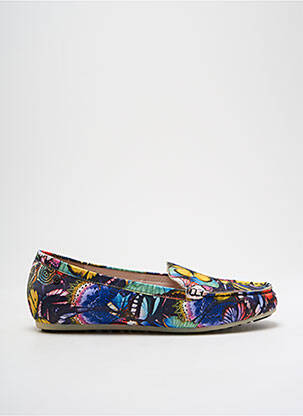 Mocasini țesătură satinată toc plat până la 3 cm albastru COULEUR POURPRE femeie