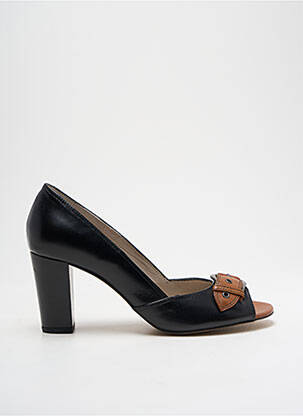 Pantofi cu toc țesătură satinată toc de 4 la 6 cm negru PERLATO femeie