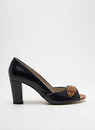 Pantofi cu toc țesătură satinată toc de 4 la 6 cm negru PERLATO femme
