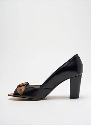 Pantofi cu toc țesătură satinată toc de 4 la 6 cm negru PERLATO femeie