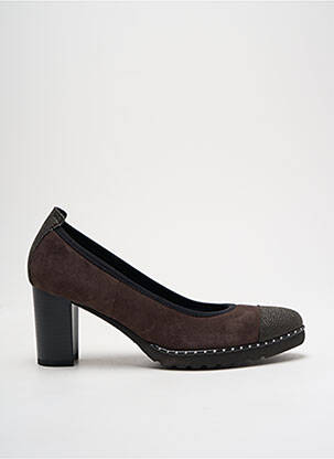 Pantofi cu toc nubuc toc de 4 la 6 cm verde UN TOUR EN VILLE femeie