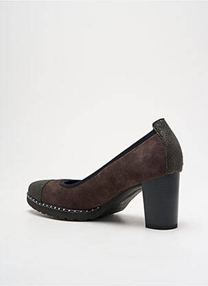 Pantofi cu toc nubuc toc de 4 la 6 cm verde UN TOUR EN VILLE femeie