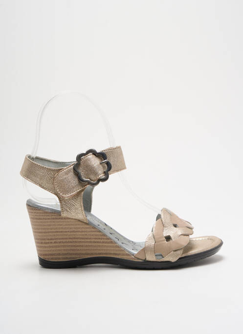 Sandale/Pantofi decupați auriu UN TOUR EN VILLE femeie