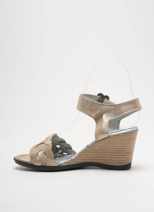 Sandale/Pantofi decupați auriu UN TOUR EN VILLE femeie