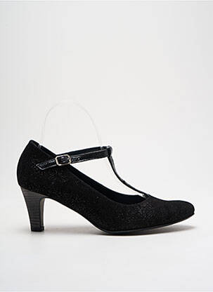 Pantofi cu toc nubuc toc de 4 la 6 cm negru UN TOUR EN VILLE femeie