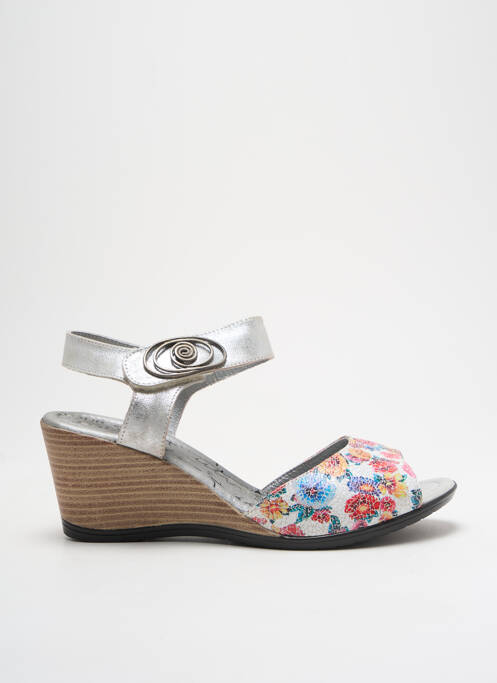 Sandale/Pantofi decupați argintiu UN TOUR EN VILLE femeie