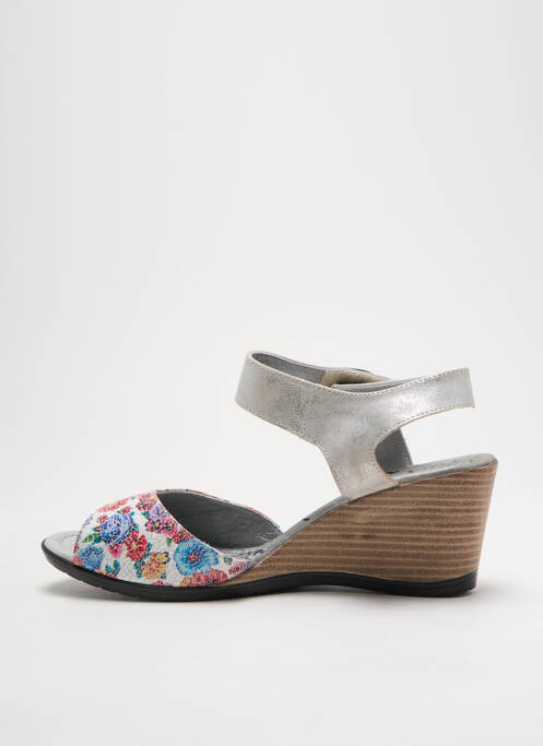 Sandale/Pantofi decupați argintiu UN TOUR EN VILLE femeie