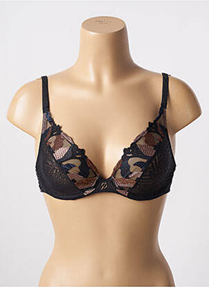 Sutien efect material satinat sutien cupe întregi cu decolteu înalt negru CHANTELLE femeie