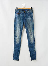 Blugi skinny efect uzat decolorat talie joasă albastru KILLAH femme
