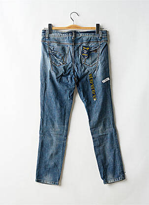 Blugi cu croială slim efect uzat decolorat talie joasă albastru KILLAH femeie