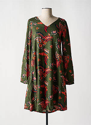 Rochie midi imprimeu floral mâneci lungi verde LA FIANCÉE femeie