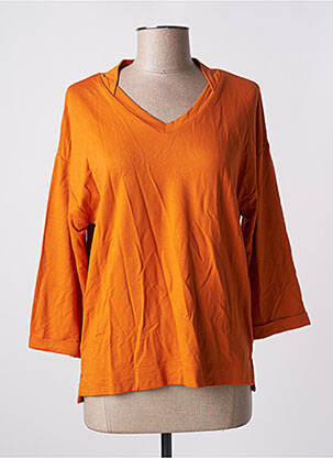 Tricou mâneci 3/4 mâneci 3/4 portocalie TOM TAILOR femeie