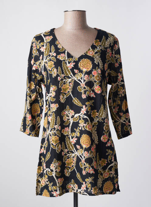 Tunică mâneci lungi țesătură crep negru LA FIANCÉE femme