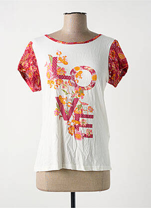 Tricou imprimeu fantezie mâneci scurte bej SMASH WEAR femeie