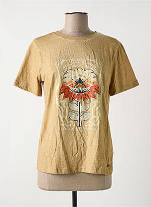 Tricou serigrafie mâneci scurte bej GARCIA femeie
