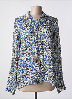 Bluză imprimeu fantezie mâneci lungi albastru EVA KAYAN femme