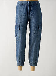 Pantalon cargo talie elastică talie înaltă albastru ANDAM femme