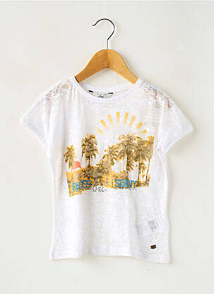 Tricou croială dreaptă mâneci scurte alb TIFFOSI fată