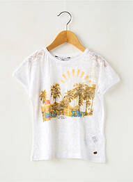 Tricou croială dreaptă mâneci scurte alb TIFFOSI fată
