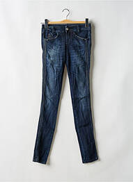 Blugi skinny efect uzat decolorat talie joasă albastru KILLAH femme