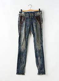 Blugi skinny efect uzat decolorat talie joasă albastru MISS SIXTY femeie