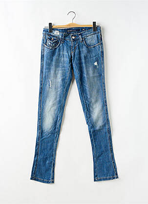 Blugi skinny efect uzat decolorat talie joasă albastru MISS SIXTY femeie