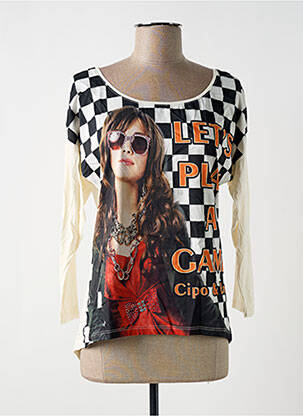 Tricou mâneci lungi mâneci lungi bej CIPO & BAXX femeie