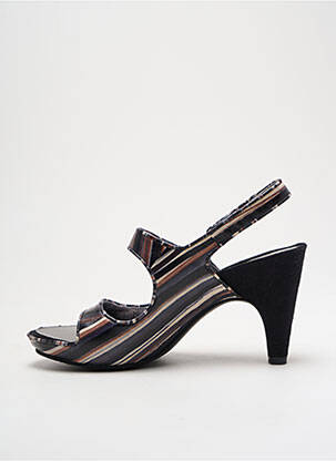 Sandale/pantofi decupați țesătură satinată toc de 4 la 6 cm negru TSUBO femeie