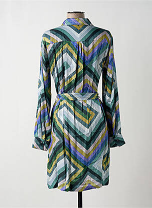 Rochie scurtă croială fluidă mâneci lungi verde HARTFORD femeie