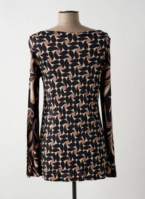 Tunică mâneci lungi imprimeu fantezie negru MALIPARMI femme