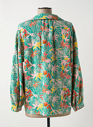 Bluză imprimeu floral mâneci lungi verde DES PETITS HAUTS femeie