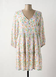 Rochie midi mâneci 3/4 mâneci 3/4 bej INDI & COLD femme