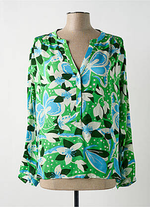 Bluză imprimeu floral mâneci lungi verde BELLA JONES femeie