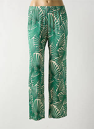 Pantalon drept talie elastică verde HARTFORD femeie