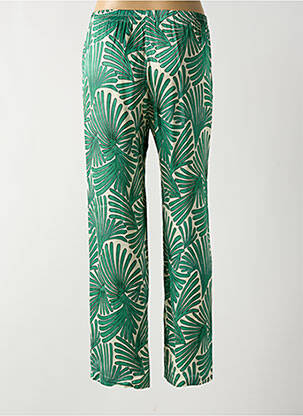 Pantalon drept talie elastică verde HARTFORD femeie