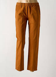 Pantalon drept talie elastică maro HARTFORD femeie