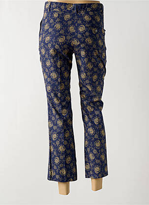 Pantalon 7/8 închidere cu fermoar sub clapetă cu nasturi albastru SOEUR femeie
