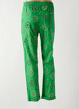Pantalon 7/8 talie elastică verde SWILDENS femeie
