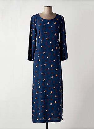 Rochie lungă mâneci lungi mâneci lungi albastru NICE THINGS femeie